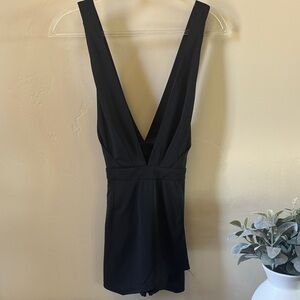 Windsor Black Deep V-Neck Women Shorts